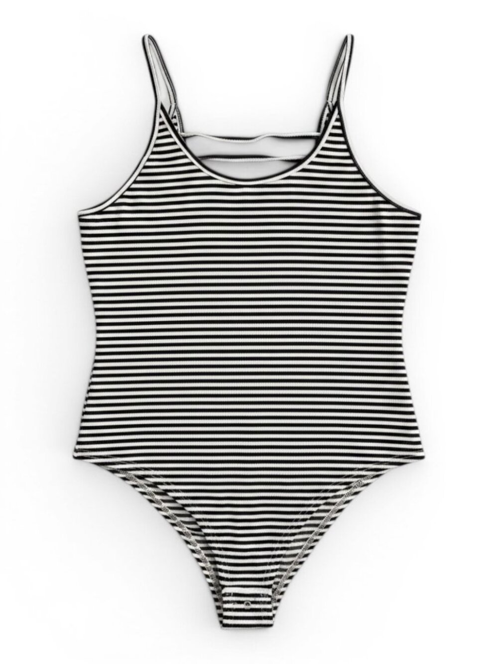 Cupshe Black and White Striped Scoop Neck Bodysuit